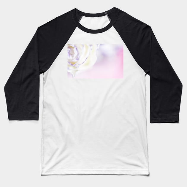 white rose with purple tips Baseball T-Shirt by nobelbunt